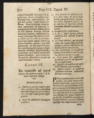 530-535, Caput IV. De interesse ad quod adulter & adultera marito, & liberis legitimis obligatur.
