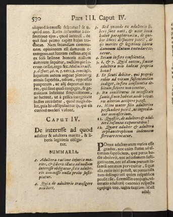 530-535, Caput IV. De interesse ad quod adulter & adultera marito, & liberis legitimis obligatur.