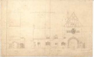 Seidl, Gabriel von; Steinach; Schlossneubau - Torwartgebäude, Süd - u. Ostseite (Abwicklungen)