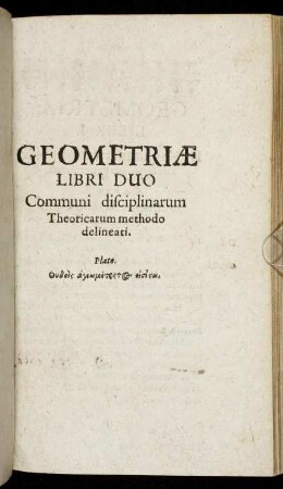 Geometriæ Libri Duo [...]