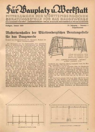 Musterturnhallen der Württembergischen Beratungsstelle für das Baugewerbe