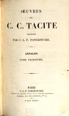 Oeuvres de C. C. Tacite, 3. Annales