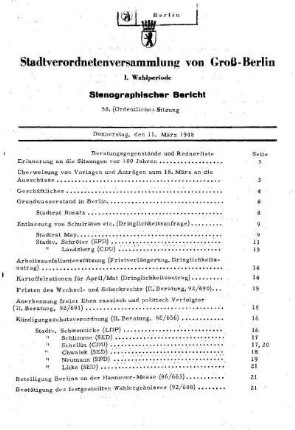 Nr. 58, 11. März 1948, Ordentliche Sitzung