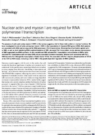 Nuclear actin and myosin I are required for RNA polymerase I transcription