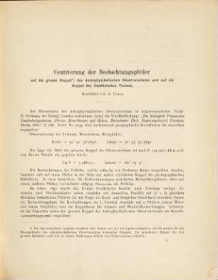Die Polhöhe von Potsdam, 1. Heft