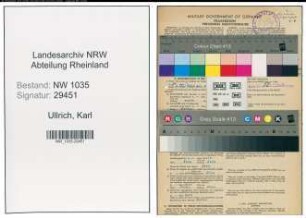 Entnazifizierung Karl Ullrich , geb. 10.07.1898 (Ingenieur)