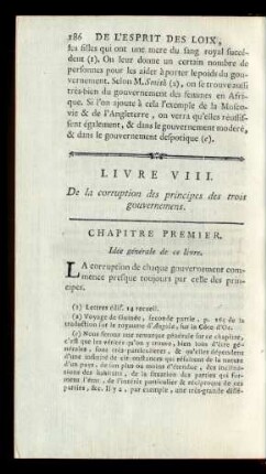 Livre VIII. De la corruption des principes des trois gouvernemens.