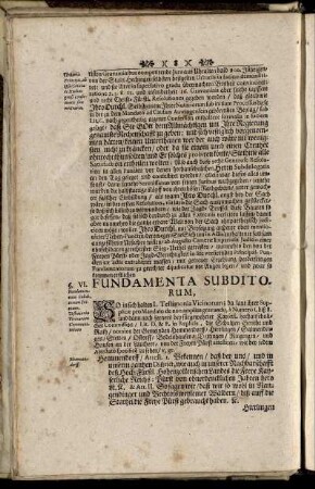 Fundamenta Subditorum. - Fundamenta Principis.