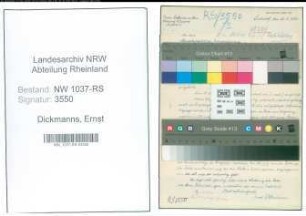 Entnazifizierung Ernst Dickmanns , geb. 12.01.1894 (Lehrer)