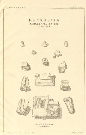 Plate XLII. Pankuliya. Ornamental bricks.