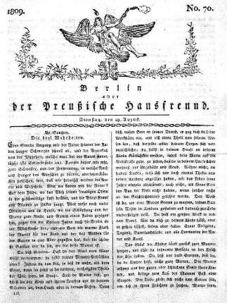 No. 70., 29. August 1809