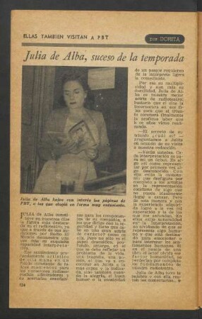 Julia de Alba, suceso de la temporada : Ellas también visitan a PBT