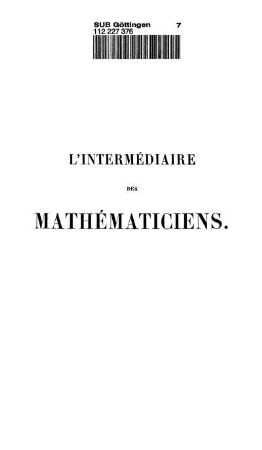 4: L' Intermédiaire des mathématiciens