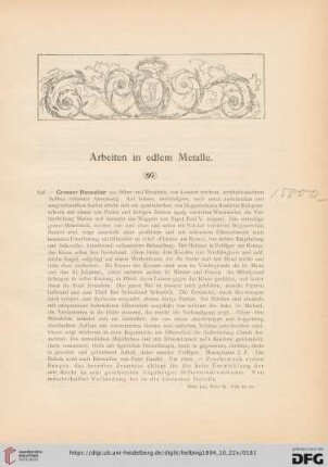 Arbeiten in edlem Metalle (Nr. 898 - 1011a)