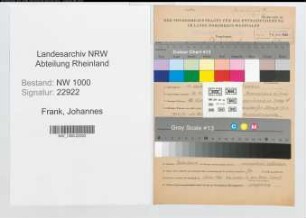 Entnazifizierung Johannes Frank, geb. 12.09.1905 (Kriminalbeamter)