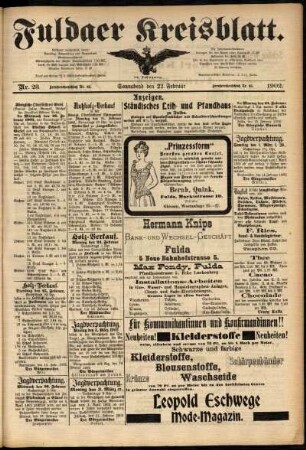 Zweite Ausgabe vom Samstag, den 22. Februar 1902.