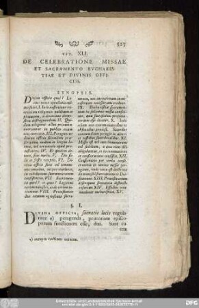 Tit. XLI. De Celebratione Missae Et Sacramento Eucharistiae Et Divinis Officiis.