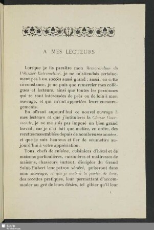 A mes lecteurs