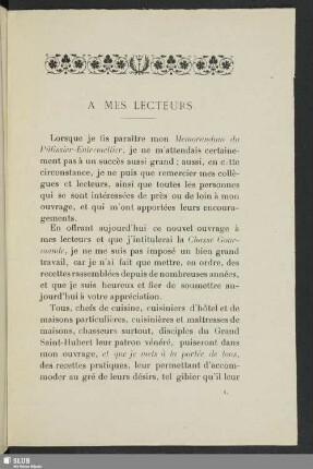 A mes lecteurs