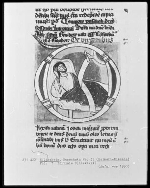 Sogenanntes Ratmann-Sakramentar und Missale — Initiale D (ilexisti) mit Josephs Traum, Folio 160versoa