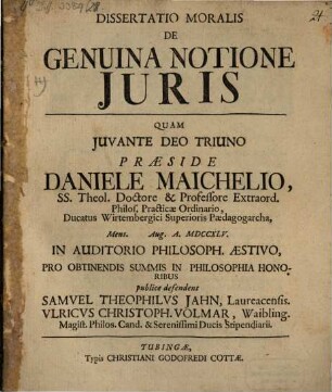 De genuina notione iuris, disp.