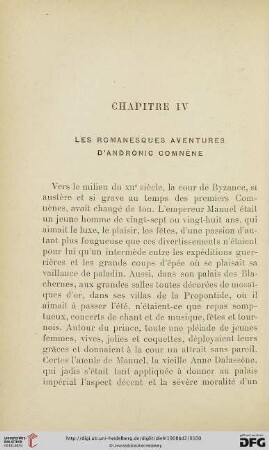 Chapitre IV: Les romanesques aventures d’Andronic Comnène