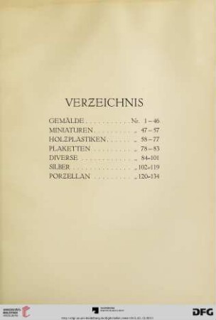 Verzeichnis