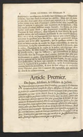 Article Premier = Der Erste Articul - Article L. = Der L. Articul