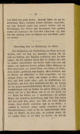 Bemerkung über die Vertheilung der Güter