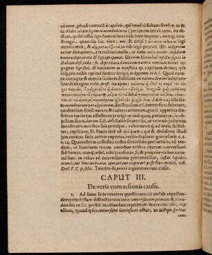 Caput III. De veris conversionis causis.