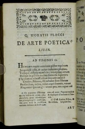 Q. Horatii Flacci De Arte Poetica Liber = Art Poetique D'Horace