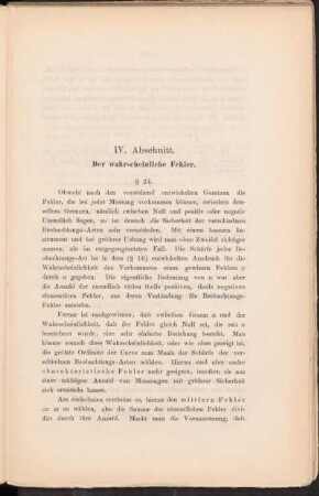 IV. Abschnitt. Der wahrscheinliche Fehler.
