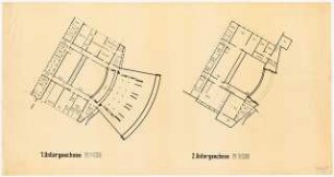 Staatstheater, Kassel: 2 Grundrisse 1. Untergeschoss, 2. Untergeschoss, 1:200