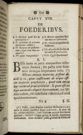 Caput XVII. De Foederibus.