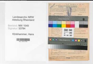 Entnazifizierung Hans Klinkhammer , geb. 03.09.1909 (Bankangestellter)