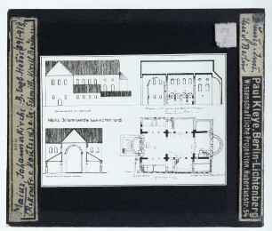 Mainz, St. Johannis : Aufriss, Schnitte, Grundriss