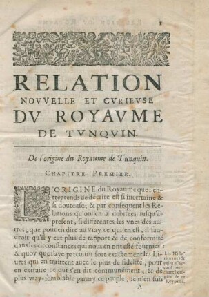Relation Nouvelle Et Curieuse Du Royaume De Tunquin