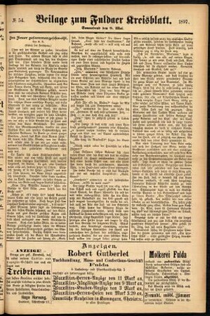 Zweite Ausgabe vom Samstag, den 08. Mai 1897.