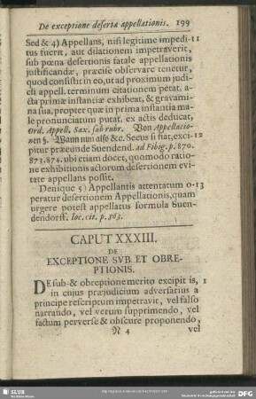 Caput XXXIII. De Exceptione Sub Et Obreptionis