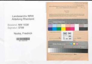 Entnazifizierung Friedrich Nocke , geb. 13.01.1905 (Angestellter)