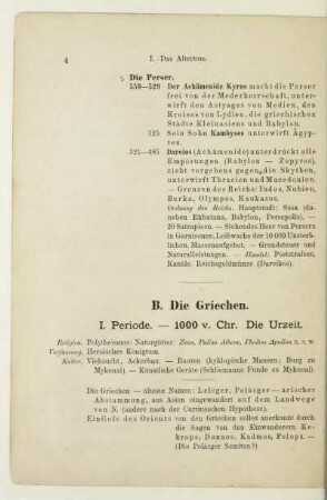 I. Periode - 1000 v. Chr. Die Urzeit