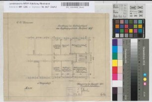 Erweiterung des Betriebsflügel am Empfangsgebäude Bielefeld Hbf: Grundriß 1. Obergeschoß, M. 1:100