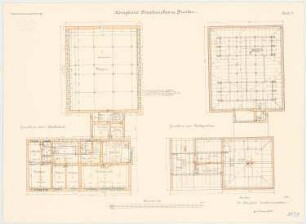 Staatsarchiv, Breslau: Grundriss 1. Obergeschoss Dachgeschoss 1:100