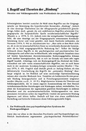1. Zur Problematik eines psychopathologischen Syndroms der Bindungsunfähigkeit