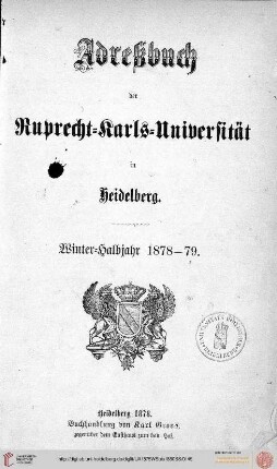 Wintersemester 1878/1879