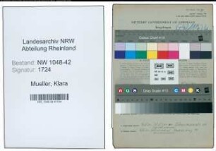 Entnazifizierung Klara Mueller , geb. 09.03.1910 ()