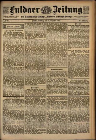 Dritte Ausgabe vom Samstag, den 10. Dezember 1898.