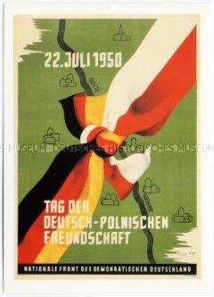 Postkarte mit DDR-Plakat