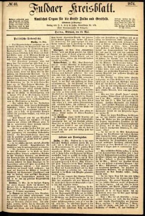 Ausgabe vom Mittwoch, den 20. Mai 1874.