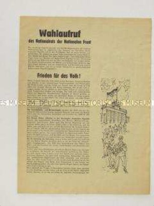 Flugschrift mit dem Wahlaufruf der Nationalen Front zu den Kommunalwahlen 1965